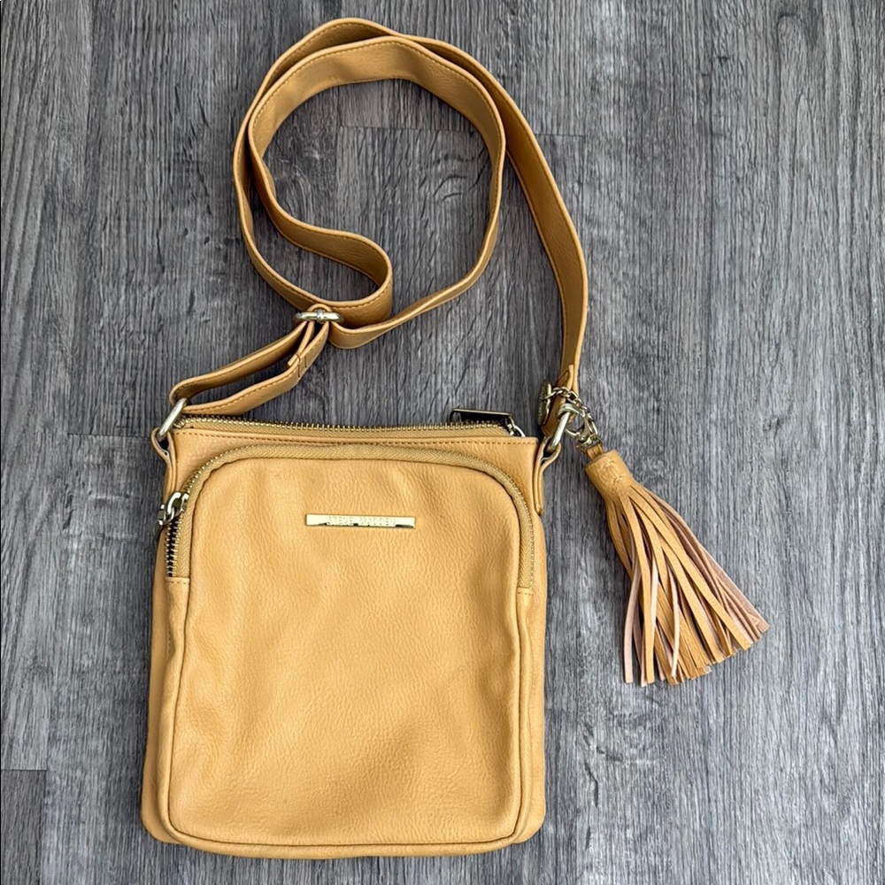 Steve Madden Gold Crossbody Bag with Leather Tassels